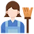 maid with broom